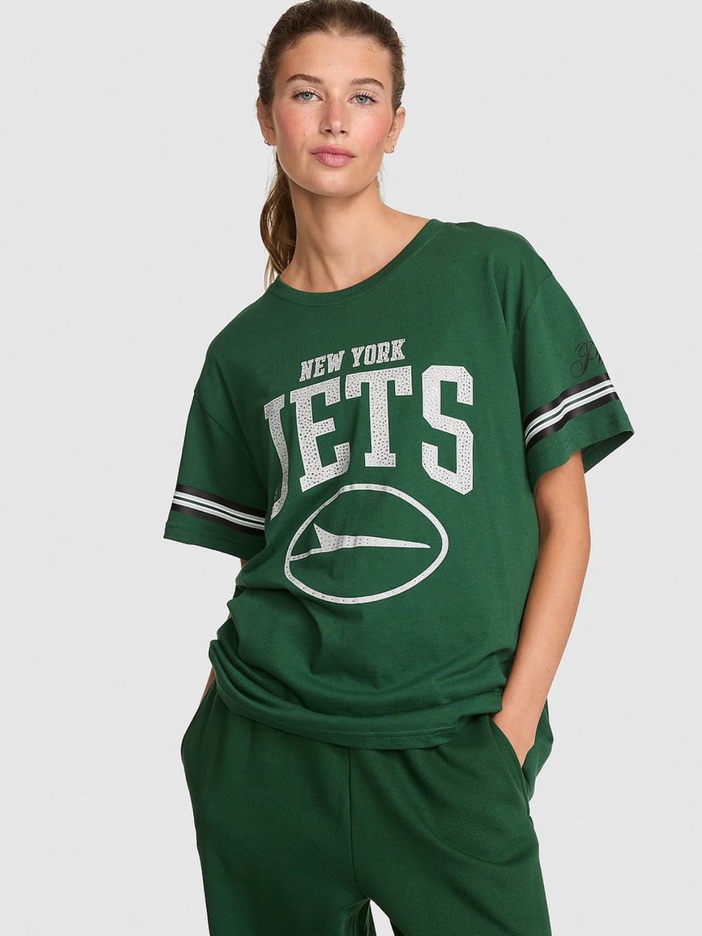 NWT VS New York Jets Stylish & Comfy Campus Cotton Bling Tee! 🏈🎉